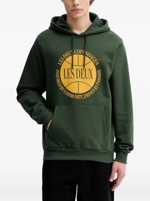 Les Deux Ben Basketball print hoodie Green 1001292