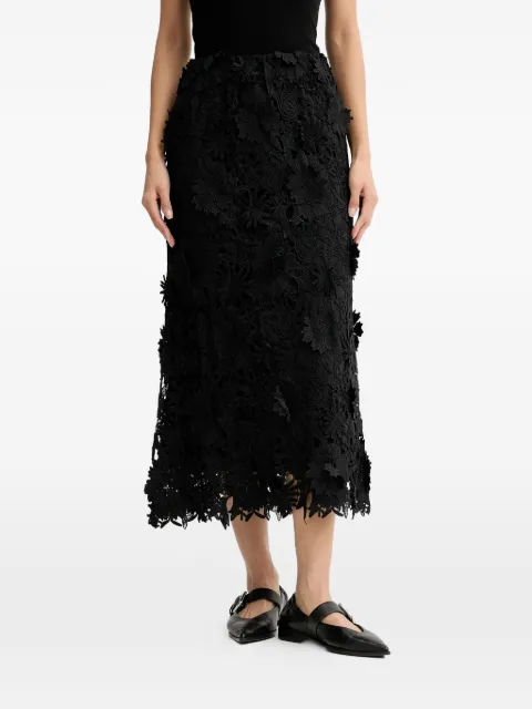 MUNTHE Pomi floral lace midi skirt Black 254123625443