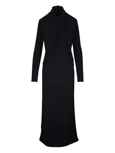 Johanna Ortiz Celestial Silence twisted long-sleeve midi dress Black PT03375BLACK