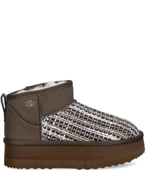 LIU JO bouclé-detailing ankle boots Brown SF5105TX509S3830