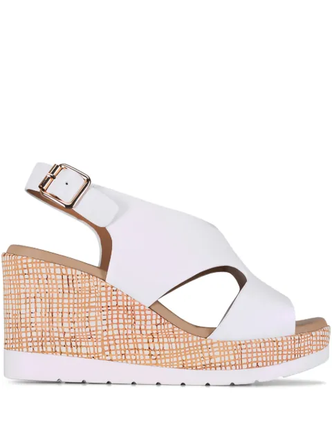 Ron White Dacota leather wedge sandals White DACOTAWHITE