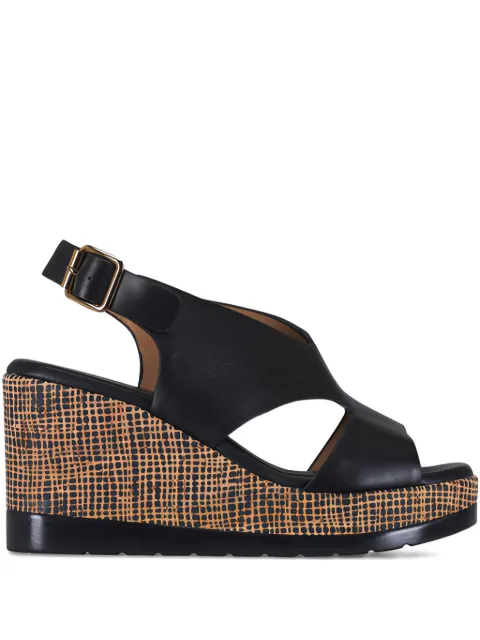 Ron White Dacota cut-out wedge espadrilles Black DACOTAONYX