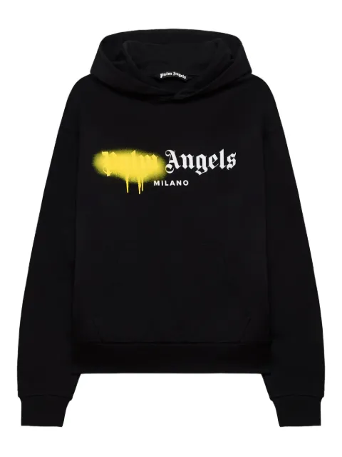 Palm Angels Spray City Milan logo hoodie Black PMBB17DT26FLE0041018