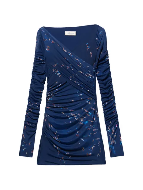 Blumarine draped print dress Blue 2A800A