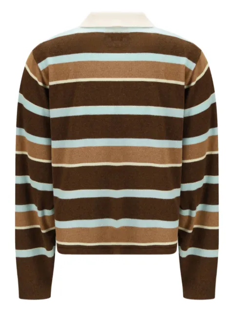 Guest In Residence striped cashmere polo top Brown W38410JLCHESTNUTCOMBO
