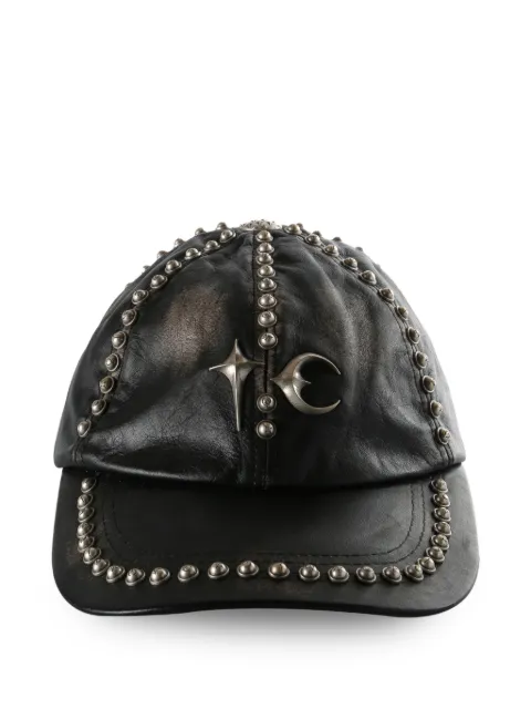 THUG CLUB studded leather baseball cap Black TC25AC2103