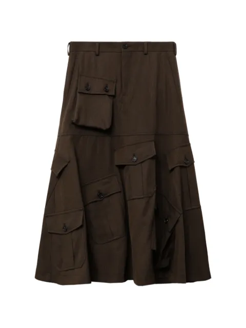 Comme des Garçons Homme Plus wool cargo shorts Brown PPA002051
