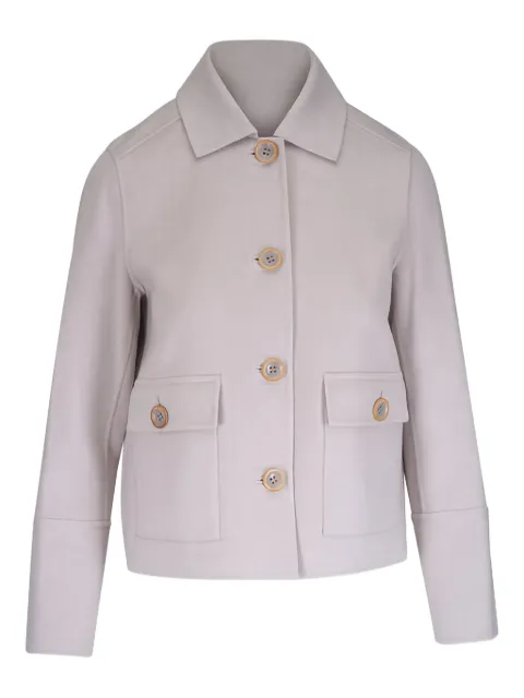 Kinross Cashmere Birch pocket short coat Grey LROJ5166BIR