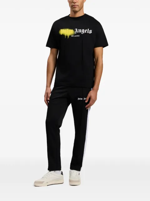 Palm Angels Spray City Milan dripping logo T-shirt Black PMAA109T26JER0041018