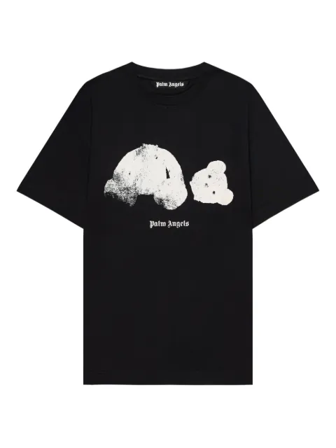 Palm Angels Spray Broken Bear T-shirt Black PMAA109T26JER0021001