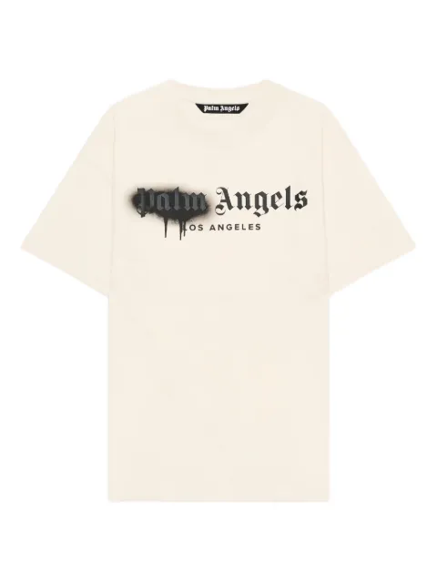 Palm Angels Spray City Los Angeles dripping logo T-shirt White PMAA109T26JER0010310