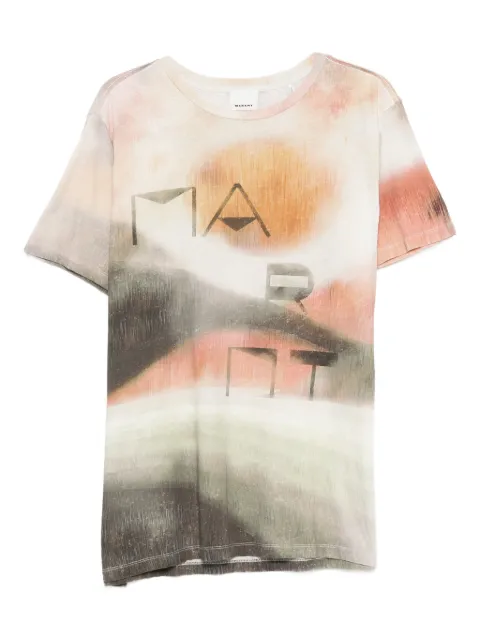 MARANT graphic print T-shirt Neutrals TS0316HAD1N04H