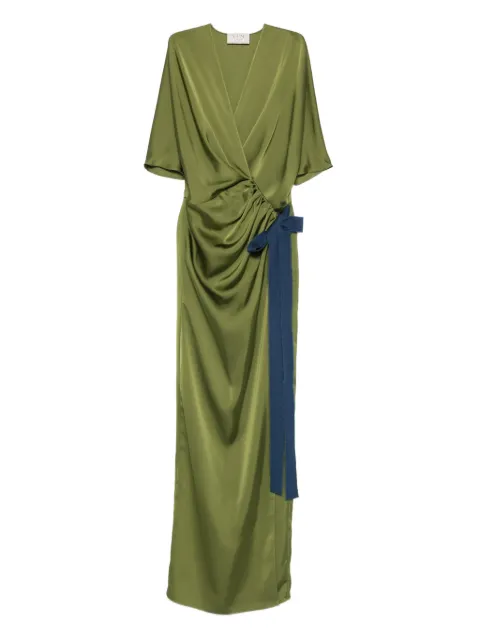 V:PM ATELIER draped tie-detail dress Green SHAVPMMOSS