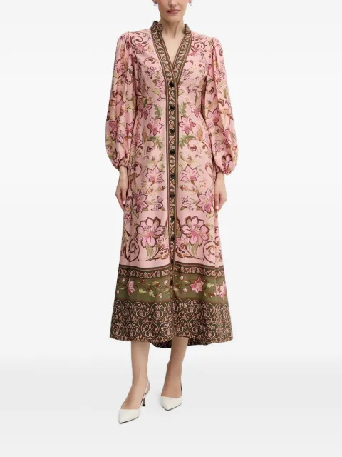 Barbour x FARM Rio Alice floral puff-sleeve maxi dress Pink LDR0960