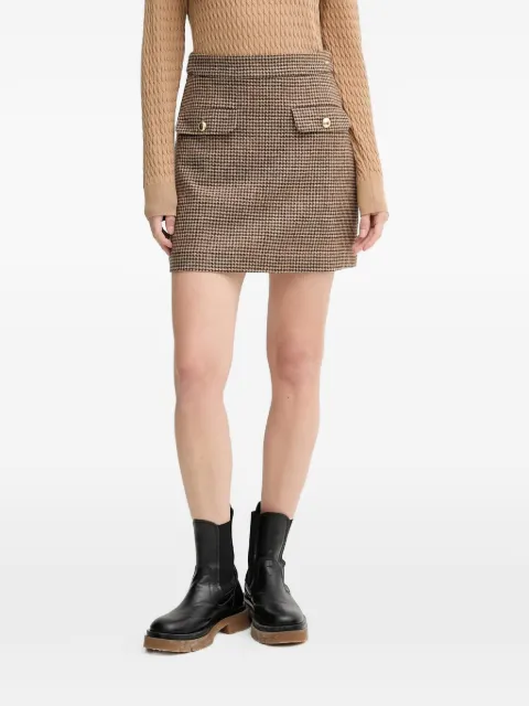 Barbour Sophia flap-pocket houndstooth mini skirt Brown LSK0130