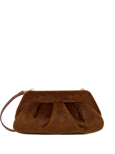 Themoirè ruched clutch bag Brown TMFW25EMRCAH124