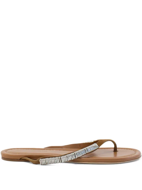 Christopher Esber Frida pierced suede flat sandals Brown 25049598