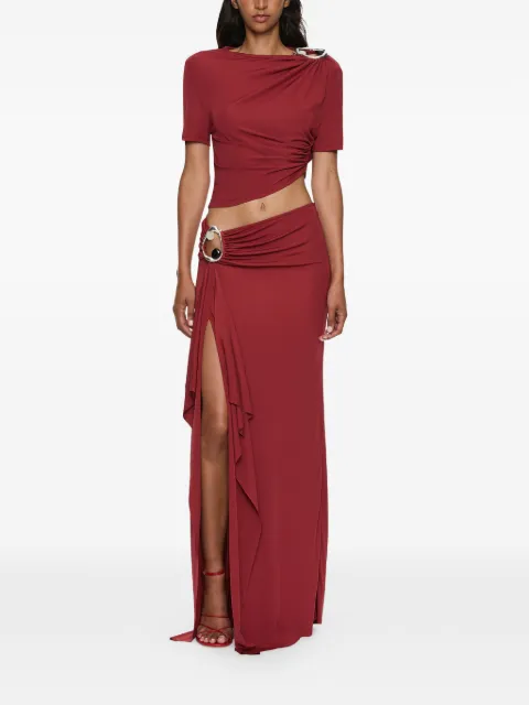 Christopher Esber Orica Cascade crystal jersey skirt Red 25044420WINE