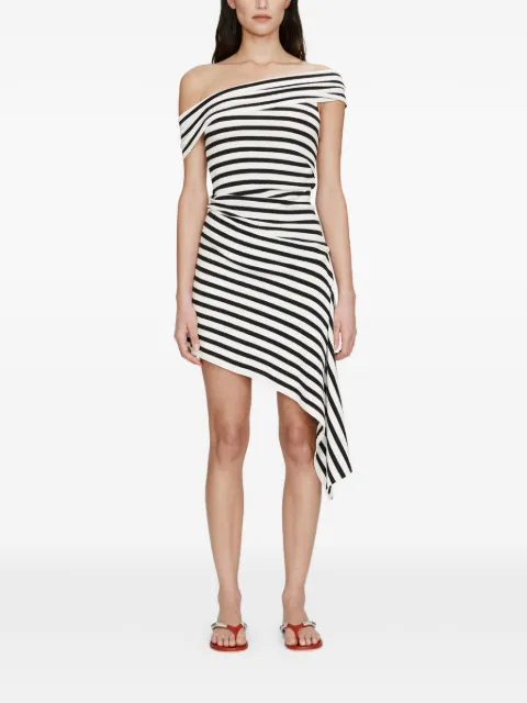 Christopher Esber Stripe Knit Extension Drape mini dress White 25043394BLACKWHITESTRIPE