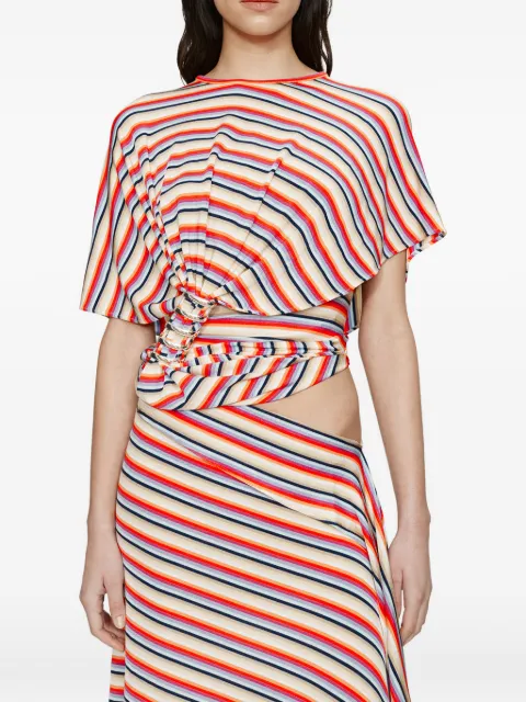 Christopher Esber calypso coiled jersey striped T-shirt Neutrals 25041501