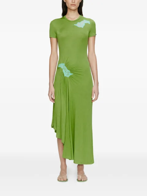 Christopher Esber Delphin lace-panelled midi dress Green 25043557