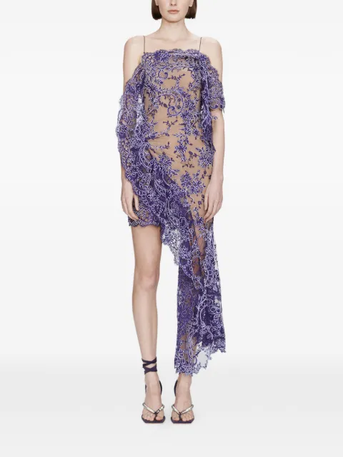 Christopher Esber floating lace mini dress Purple 25043539DARKVIOLA