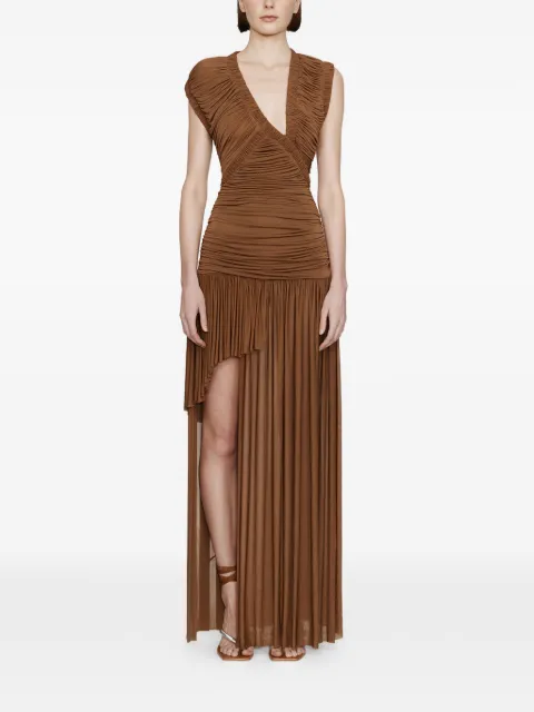 Christopher Esber Theron draped maxi dress Brown 25043553