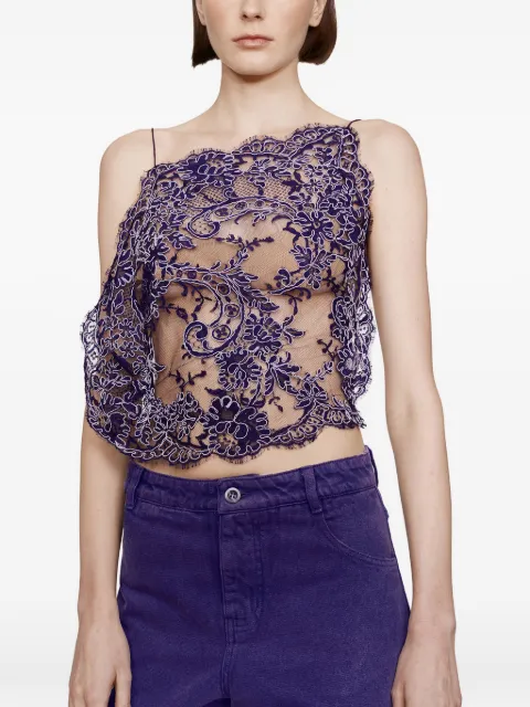 Christopher Esber Iris floating lace top Purple 25041538