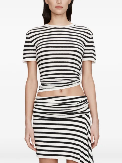 Christopher Esber Stripe Knit Ruched Orbit knit top White 25041398BLACKWHITESTRIPE