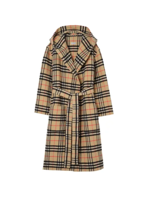Burberry Check wool cashmere robe Neutrals 8120967