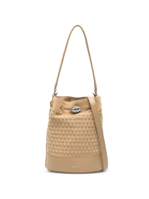 Zanellato small Monda woven suede bucket bag Neutrals 0689802220000S