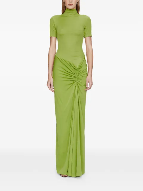 Christopher Esber Fusion Ruched Tee high neckline dress Green 24013264FRESHLIME