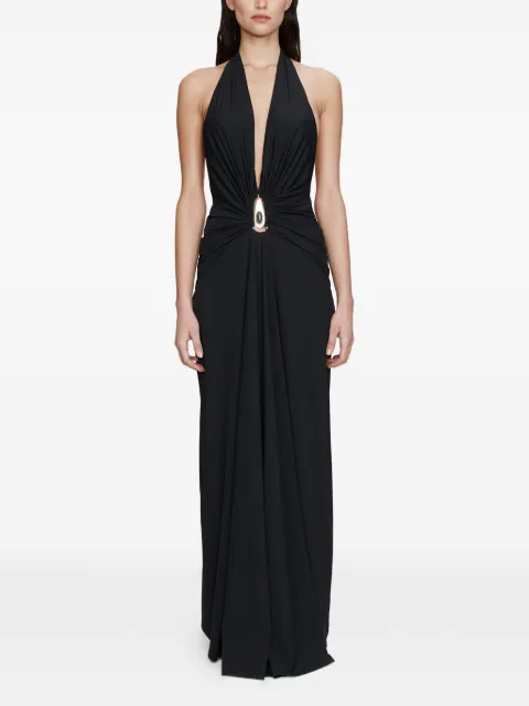 Christopher Esber crystal pendant ruched dress Black 25047460