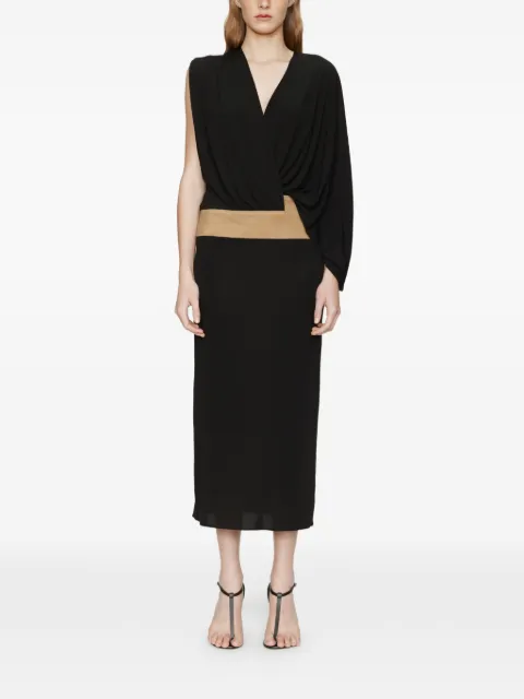 Christopher Esber contour-suede swaddle midi dress Black 25043424