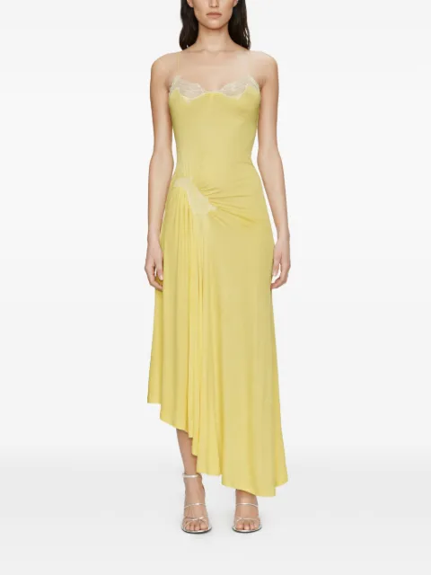 Christopher Esber Delphin lace rib midi dress Yellow 25043576