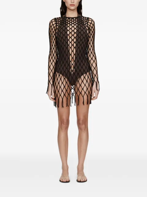 Christopher Esber knitted mesh mini dress Brown 25023265