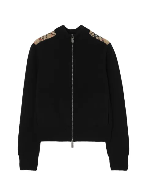 Burberry check funnel-neck cardigan Black 8121927