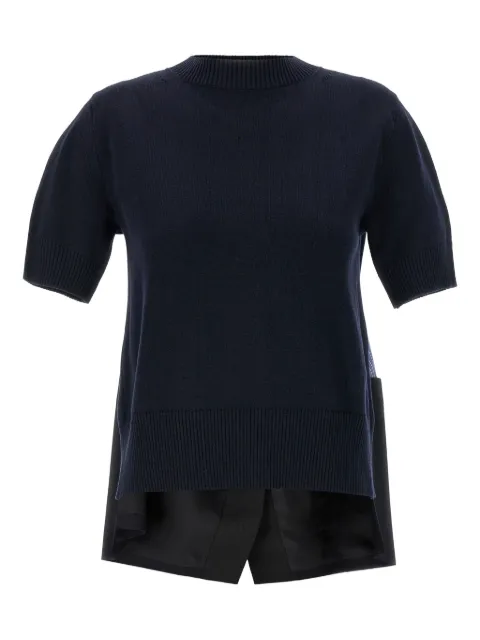 sacai patchwork short-sleeved T-shirt Blue 2507849239
