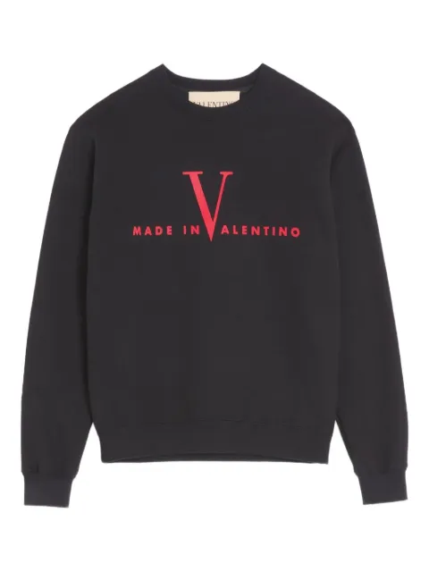 Valentino Garavani cotton crew-neck sweatshirt with Made In print Black VMF28RBCU