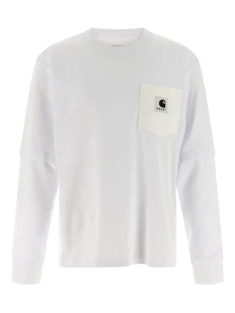 sacai x Carhartt Wip logo-patch T-shirt White 2500994S101