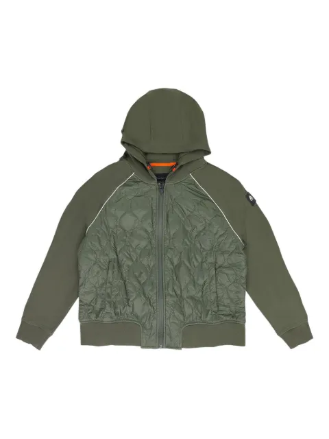 Moose Knuckles zip quilted hoodie Green MSKWOTW0007