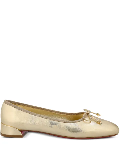 Christian Louboutin bow detail flat shoes Gold 1260354G403