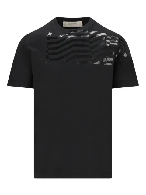 Golden Goose tone-on-tone print T-shirt Black GUP01220P002370
