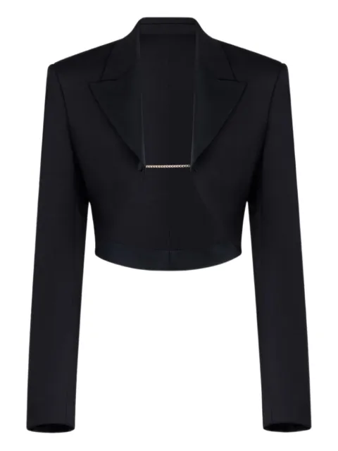 Alaïa chain-fastening cropped jacket Black AA9V1213T615C