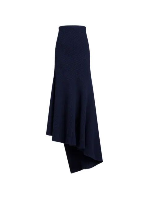 Alaïa asymmetric midi skirt Blue AA9J2505K163C