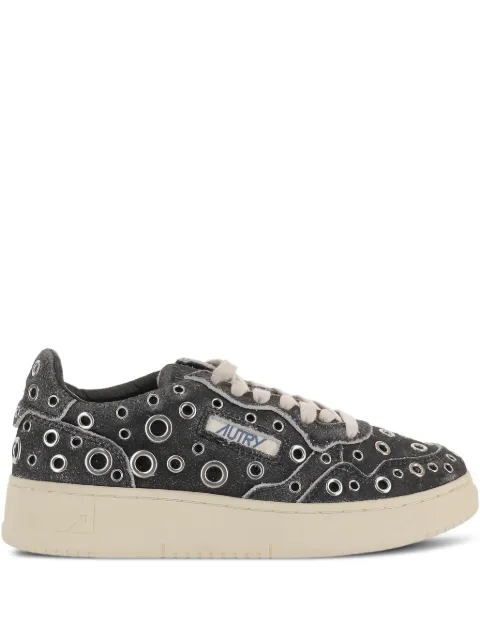 Autry Medalist Low eyelet-embellished sneakers Black AULWTF01