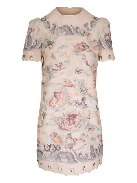 ZIMMERMANN Rebellion rope-trim mini dress Neutrals 6556DC261