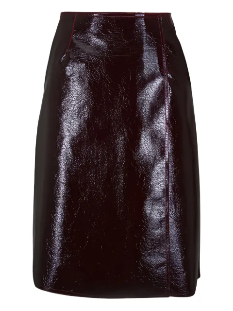 Odeeh zip midi skirt Red 5208215835490