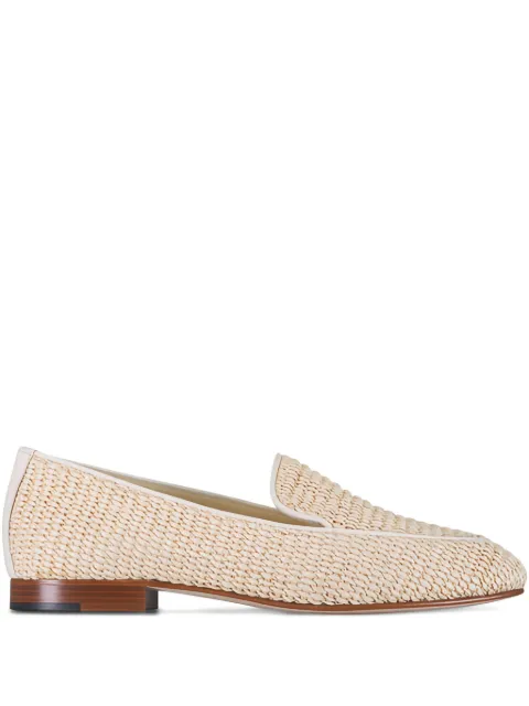 Manolo Blahnik Pitakara raffia loafers Neutrals 22417100007