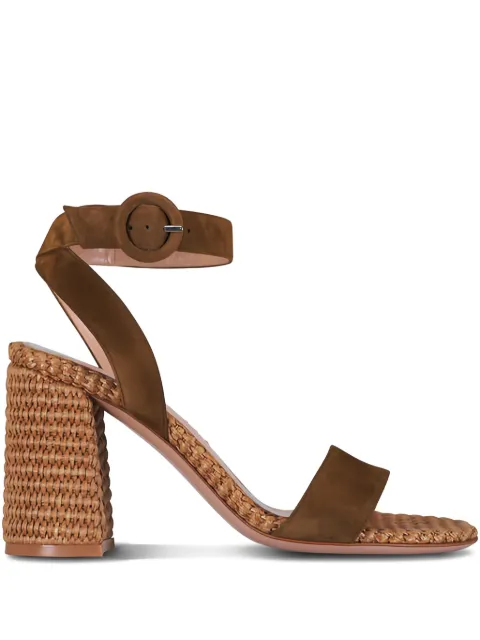 Gianvito Rossi Luana woven buckled-fastening sandals Brown G3246985RICCBL